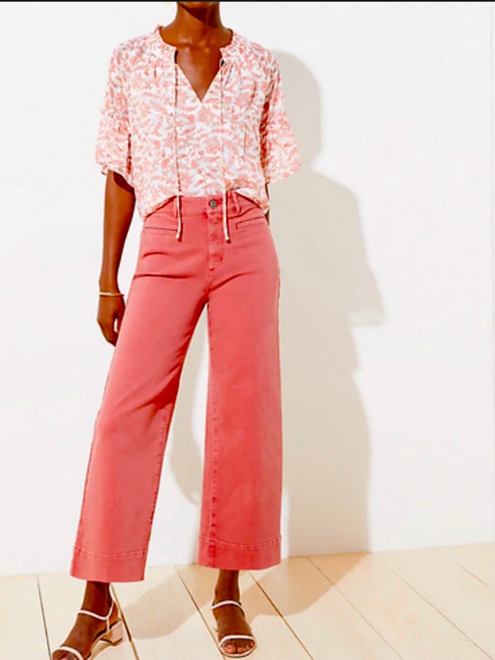 Loft High Waist Wide Leg Crop Pants